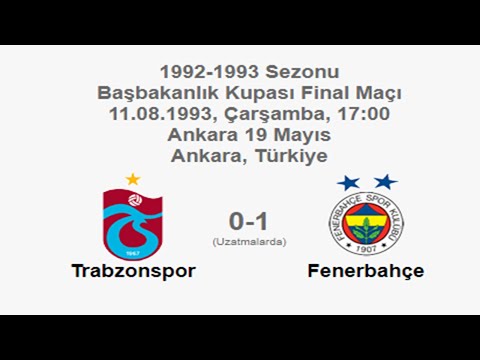 Trabzonspor 0-1 Fenerbahçe (Extra Time) [HD] 11.08.1993 - 1992-1993 Turkish Chancellor Cup (Ver. 2)