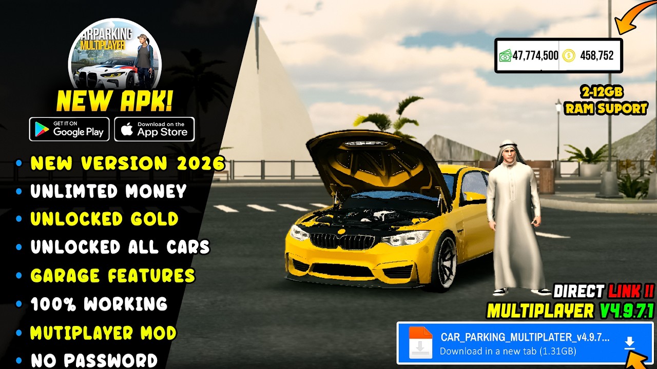 ⚡ CAR PARKING MULTIPLAYER MOD APK V4.9.7.1 TERBARU 2026 - No Password & Unlimited Money