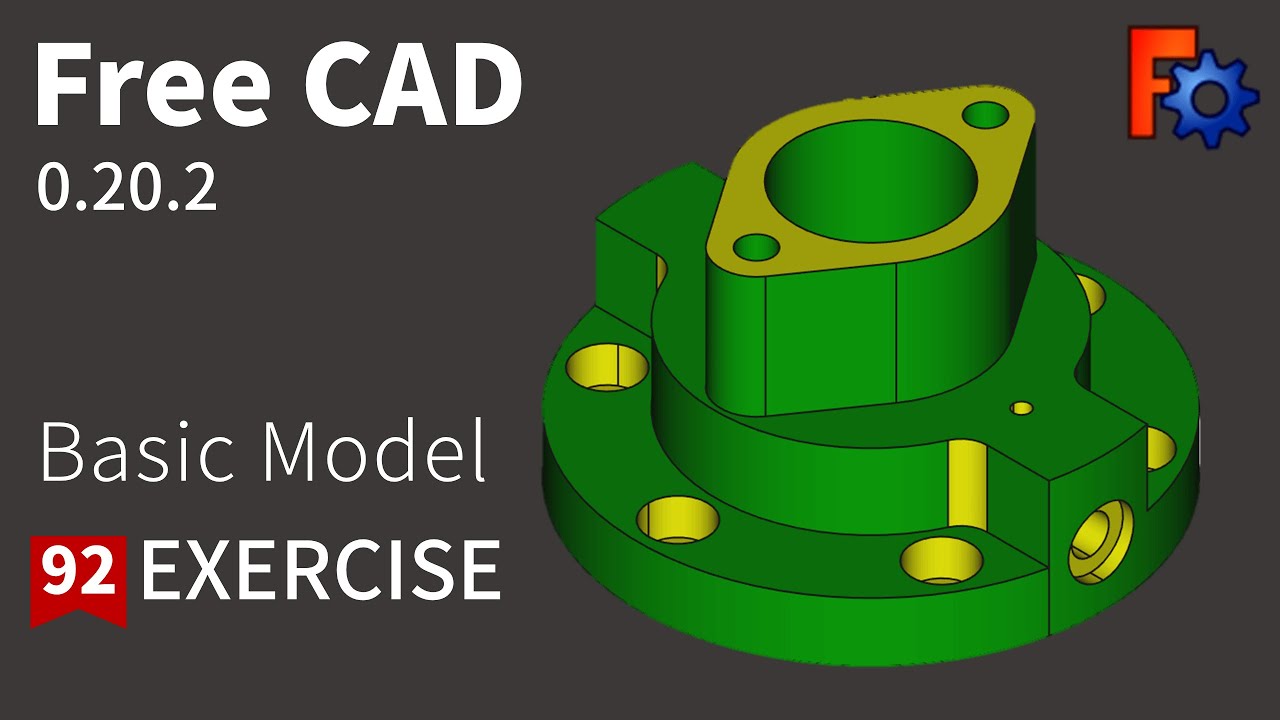 FreeCAD Tutorial for beginners,basic model exercise-92