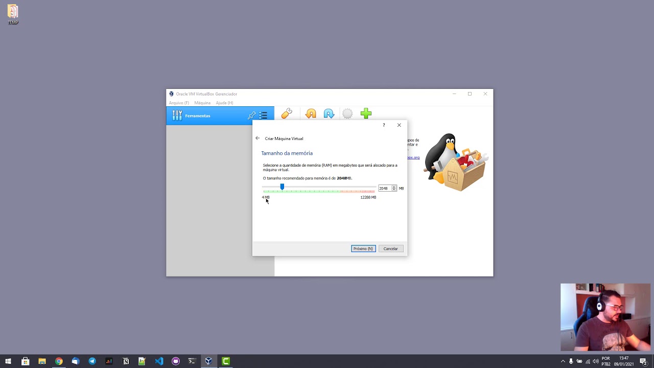 Como criar máquina virtual com Oracle Virtualbox