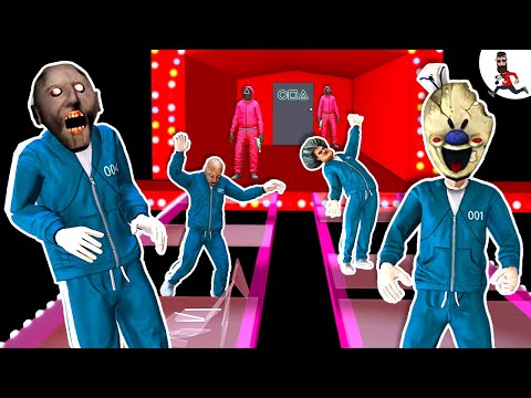 ⭕️⚠️❌  Squid Game 🎡 Glass bridge 🎡 Ice Scream, Scary Teacher, Granny, Baldi★ funny horror animations