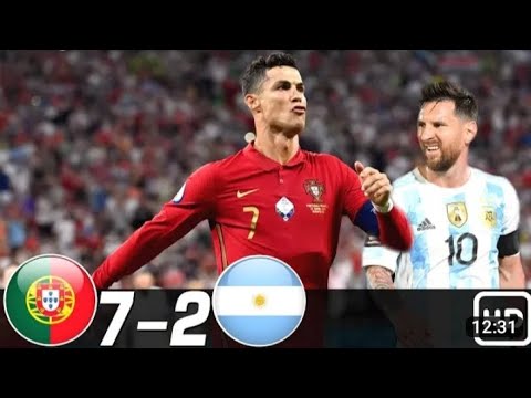 Portugal vs Argentina 7 - 2 match highlights || ronaldo vs messi