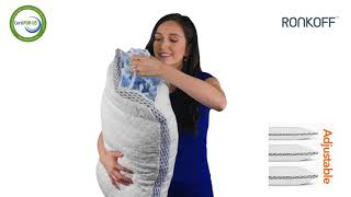 Ronkoff 4D Cooling Gel Infused Shredded Memory Foam Bamboo Pillow Queen
