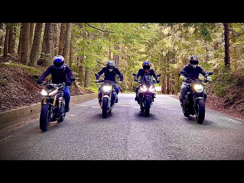 2022 Aprilia Tuono vs Triumph Speed Triple RS vs BMW S1000R vs Honda CB1000R | Hypernaked Shoot-out