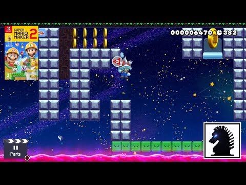 NS Super Mario Maker 2 - Story Mode - Purple Toad Job #3: Spinny Shell Smashers (Super Ball Flower)