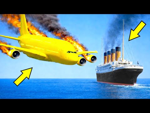 Airplane Crash Into Titanic Ship After Engine Failure | GTA 5