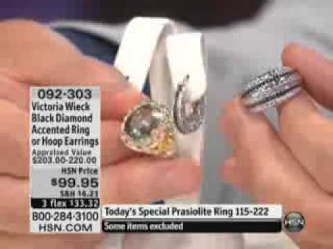 Victoria Wieck .2ct Black Diamond Accented 5-Row Band Ring  Victoria Wieck gemstones