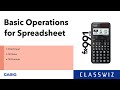 ClassWiz CW Series Calculator Tutorial - Basic Operations for Spreadsheets