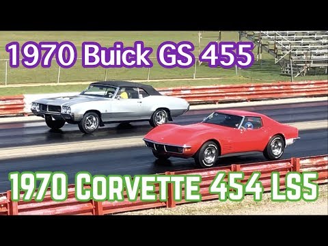 1970 Chevrolet Corvette 454 vs 1970 Buick GS 455 - Pure Stock Muscle Car Drag Race