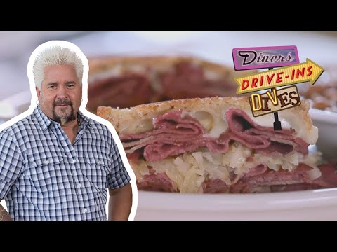 Guy Fieri Eats a Hot Pastrami Sandwich | Diners, Drive-Ins and Dives | Food Network