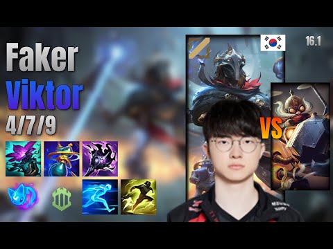 Faker Mid Viktor vs Corki lol KR solo rank Full Game 16.1 | 페이커 빅토르 vs 코르키