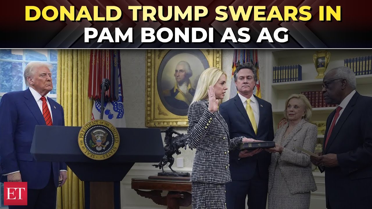 Trump swears in Pam Bondi as Attorney General, says 'she'll lead DOJ in crushing violent ...'