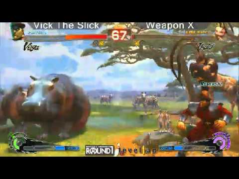 SSF4 AE: Vick The Slick (Dictator) vs Weapon X (Ibuki) - levelup (Round One Arcade)
