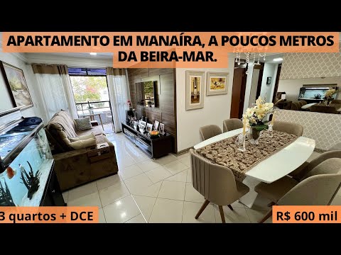 Apartamento à venda, 3 quartos + DCE na praia de Manaíra, João Pessoa-PB. 100% projetado. R$ 600 mil