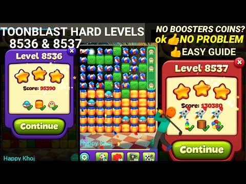 TOON BLAST levels 8536|8537 🚀PASS easily✨🦖🦖