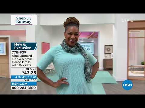 Nina Leonard Elbow Sleeve Flared Dress with Pockets