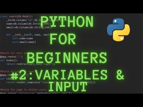 Python Tutorial For Dummies 2 Variables Operators User Input