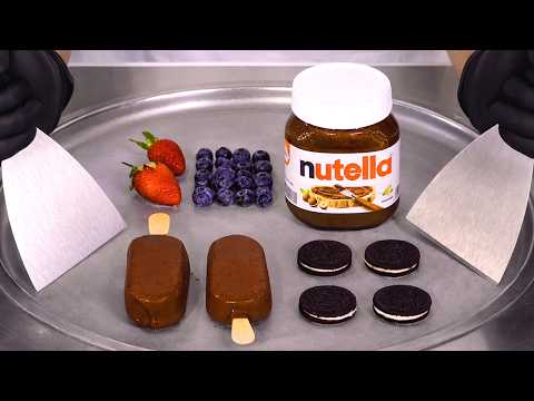 Strawberry Blueberry Nutella Magnum Oreo — Ice Cream Rolls | Satisfying Visual ASMR