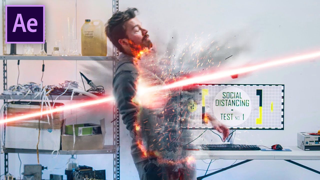 Disntegrate with lasers after effects tutorial by cinecom.net