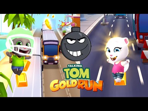 Talking Tom Gold Run Vs Talking Angela - Walkthrough ★GFΞV★