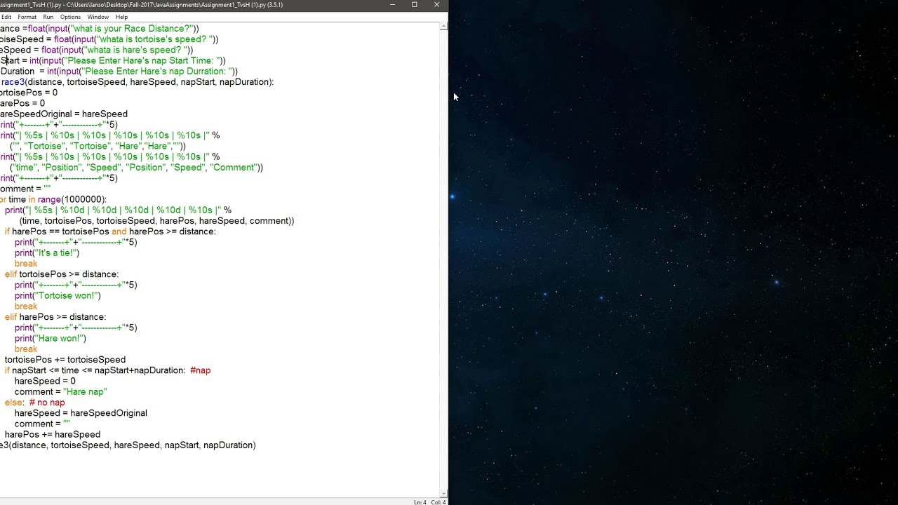 tortoise vs hare  python code