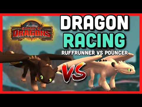 WHO IS THE FASTER DRAGON!?| Adult Ruffrunner VS Adult Pouncer [Challenge]-School of Dragons Gameplay