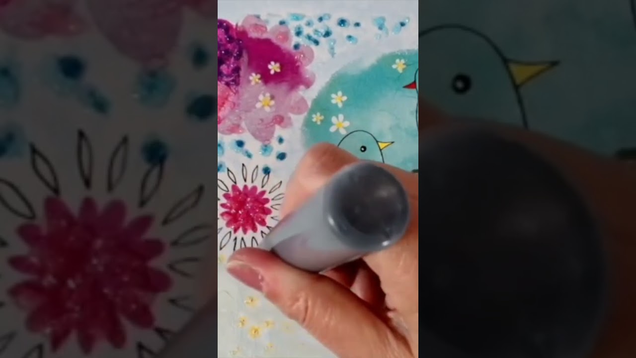 Magia con Servilletas! Cuadro de Pajaritos con Relieve 3D, Glitter y Fondo Muy Colorido