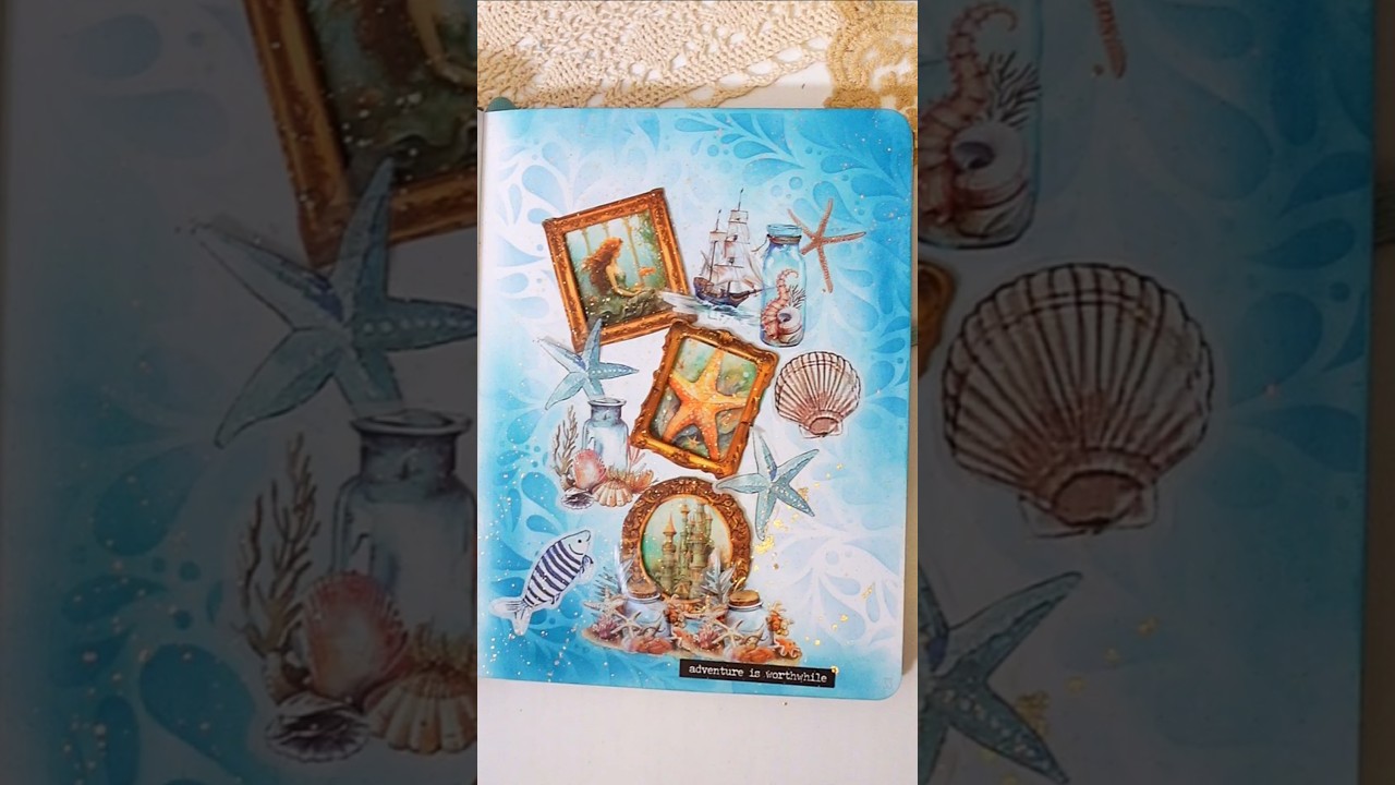 ASMR Journal | Mermaid #asmr #journalwithme #journaling #scrapbooking #minijournal #aesthetic #art