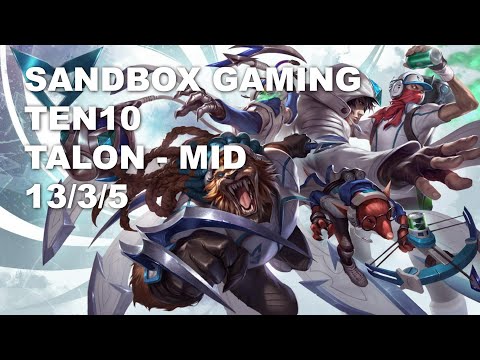 SANDBOX Gaming Ten10 Mid Talon vs Zoe - KR Grandmaster Patch 10.8