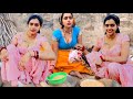 माँ जी के साथ घास भैस का चारा काटा और घर
