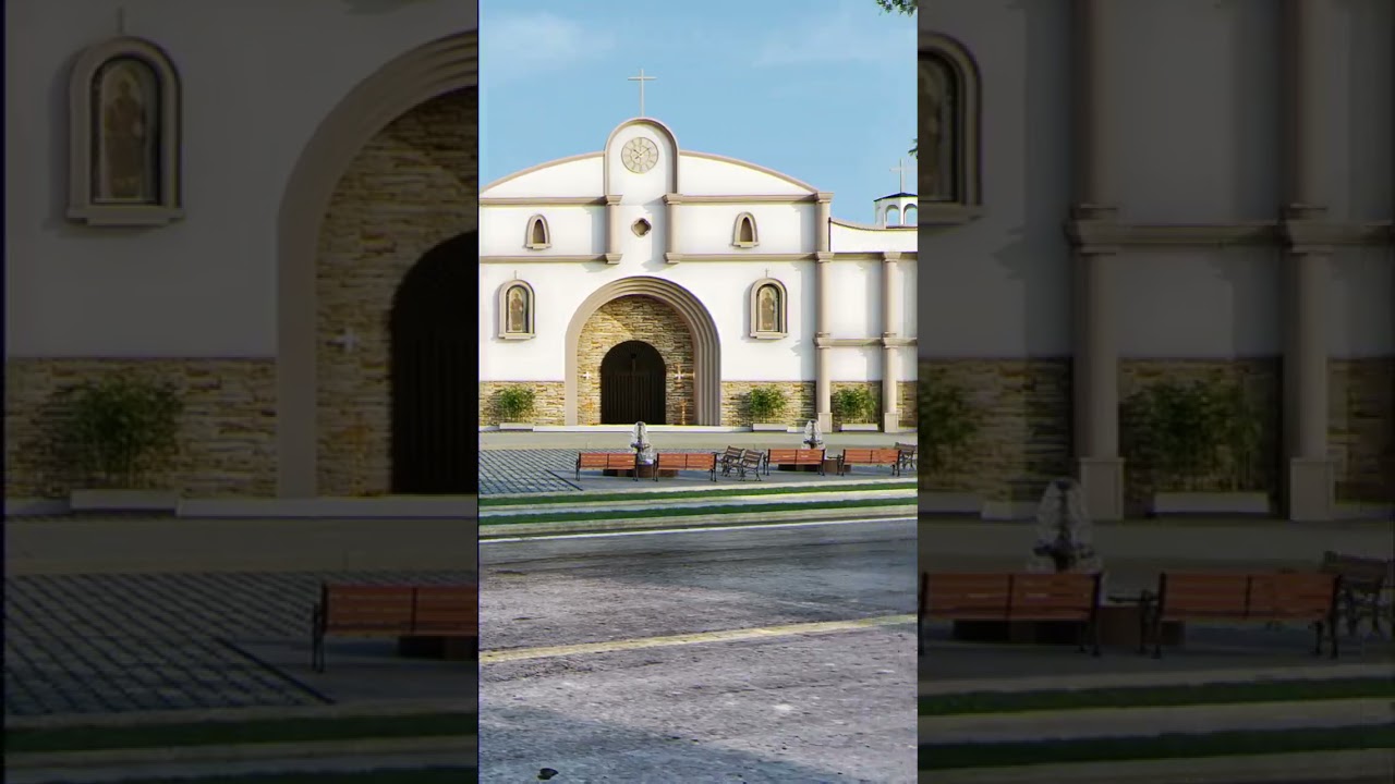 Photorealistic Church 3D Rendering: Dynamic Atmosphere