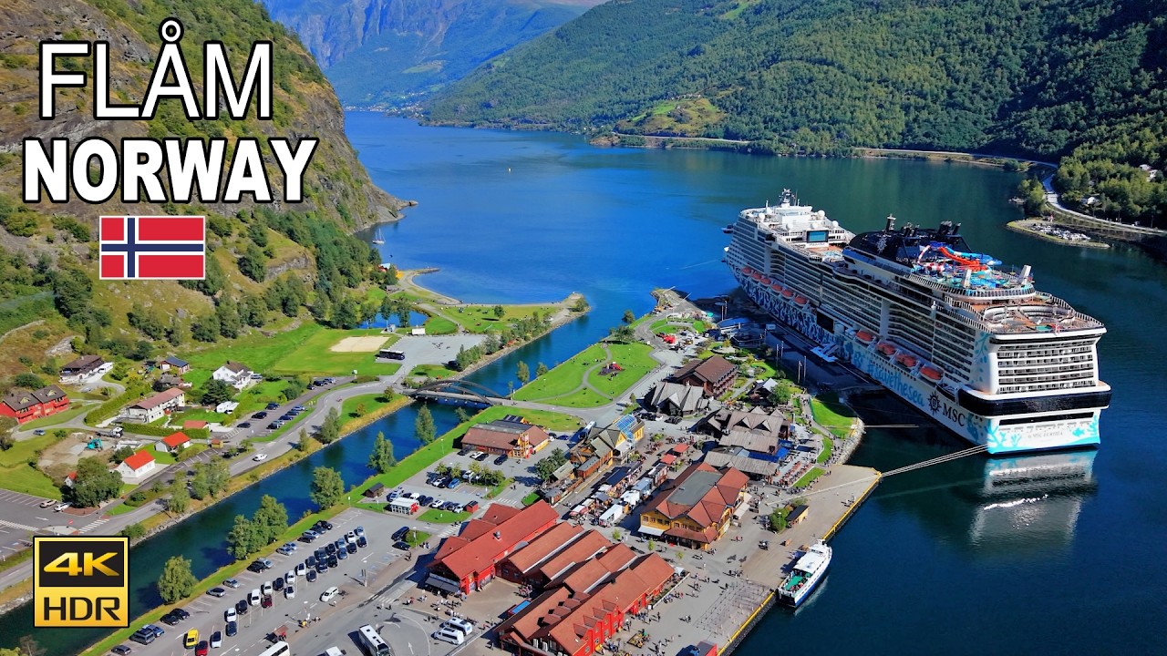 Flåm Norway Walking Tour 4K 🇳🇴 Pure Scandinavian Beauty 4K 60 fps