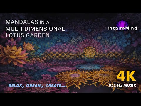 Mandalas in a Multi-Dimensional Lotus Garden 🌺 (with 852 Hz music)
