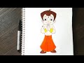 How To Draw Chota Bheem Chota Bheem Cartoon Sketch Children Simple Drawings