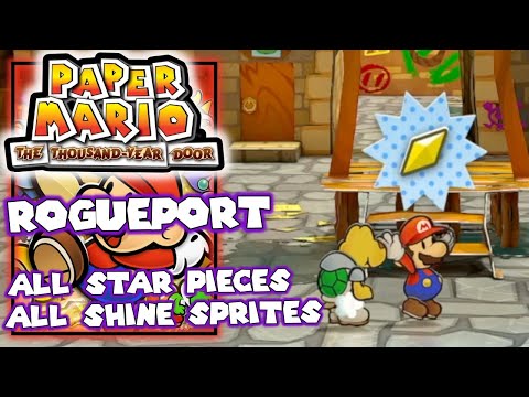 Rogueport All Star Pieces & Shine Sprites, All Collectibles 100%, Paper Mario The Thousand Year Door
