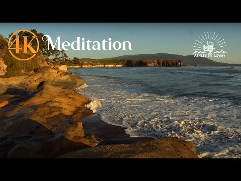 4k HDR Ocean Waves Crashing Into Rocks  With HD Stereo Audio. Golden Hour to Sunset 90 Minutes