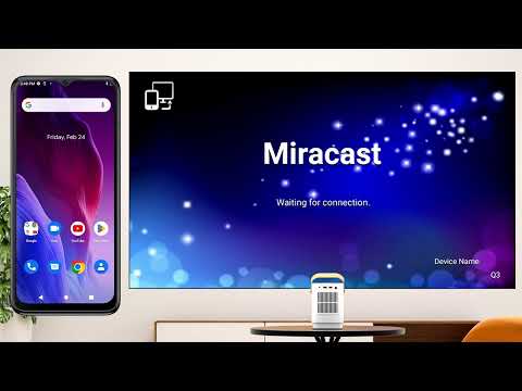 MIRACAST: How to connect android phone to SUREWHEEL Q3 projector,  method 2