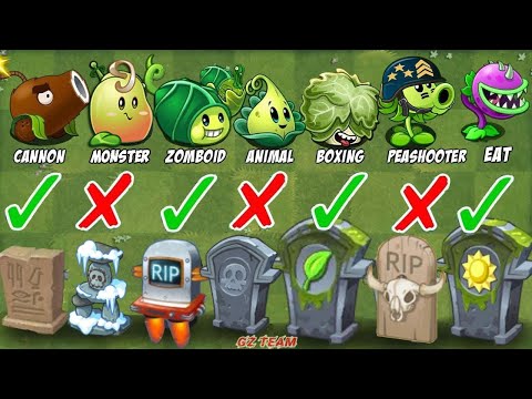 Pvz 2 Challenge - Every Plants *3 Power-UP vs 99 Gravestones Item - Who Will Win?