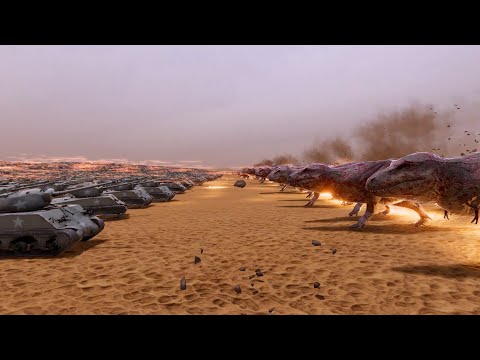 30.000 Tanks VS 30.000 T-Rex - Ultimate Epic Battle Simulator 2