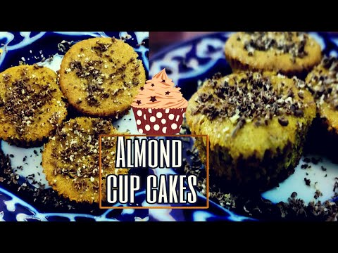 Almond cup cake| Cup cakes without oven | No oven, no beater| Christmas baking special