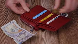 Женский кошелек среднего размера из натуральной кожи ST Leather 22551 бордовый