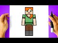 How To DRAW ALEX MINECRAFT