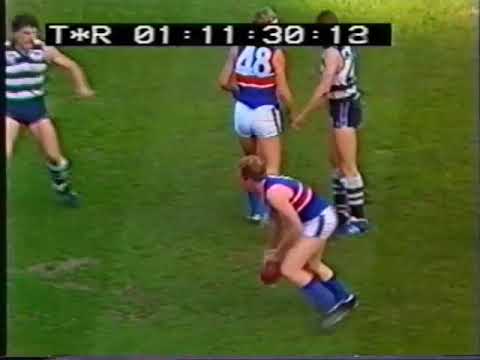 1980 Round 22 Geelong Vs Footscray part replay of 3rd quarter at the VFL Park  CH 2