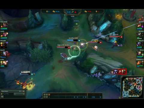 Talon tirple kill, alone vs Zed, Jinx, Lux