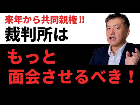 来年から共同親権！裁判所は面会の運用を改めるべき！