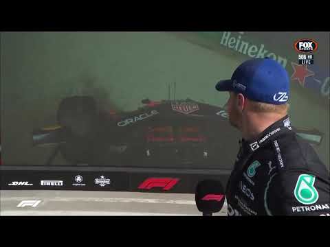 Valtteri Bottas Reaction to Verstappen Hamilton Crash 2021 Italian Grand Prix