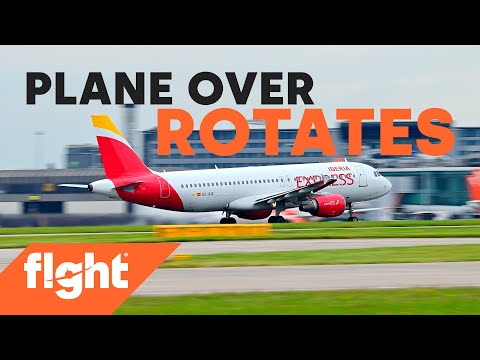 WATCH as pilot pulls up too hard on take-off