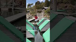 【落ちたら真水】壁ジャンプで向こうへ渡りきれ【水上アスレチック】