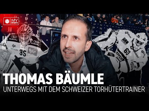 Unterwegs mit Goalietrainer Thomas Bäumle bei einem NL-Spiel