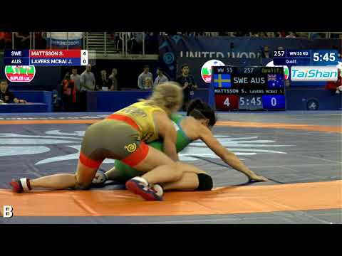 Qual. WW - 55 kg: S. MATTSSON (SWE) v. J. LAVERS MCBAI (AUS)